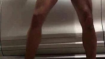 Gay amateur works out in his private gym