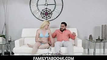 familytaboo4k-blonde teen 18+ nikki sweet hooks up with stepbrother in bed