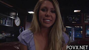 Nympho teen sucks hard cock in rough POV