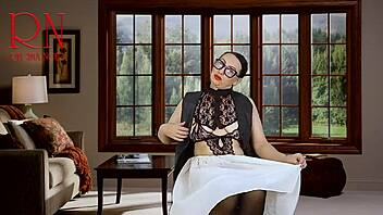 Maid strips for boss, showing off pussy and tits at home! 😍