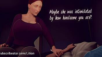 milf offers steamy anal comfort to boy in futaonmale twist.