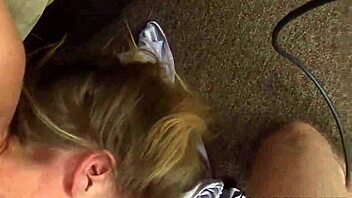 Nympho teen sucks hard cock in rough POV
