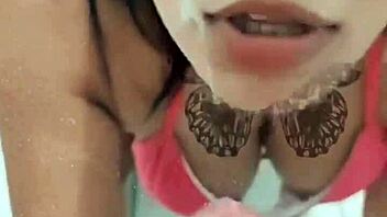 Namiiya's face covered in cum after deepthroat session