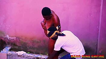Horny Doggy Sex In African Ghetto. Sex Addicted Theresa Fucks Big Fat Dick Bent Over Outdoor