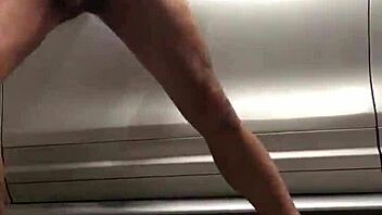 Gay amateur works out in his private gym