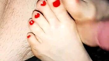 I love lena's awesome oiled feet for massage