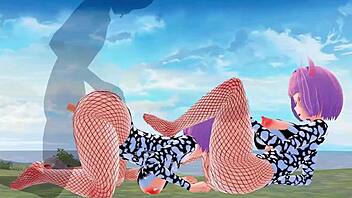 3D Hentai Big Ass Big Tits Fishnet Riding Handjob Creampie