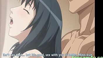 Cheating anime wife with big boobs gets creampied