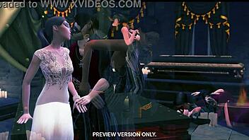 3D cartoon gangbang with masked participants