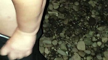 Sexy striptease by the river