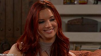 Sensual lesbian encounter in the kitchen with Penthousegold's glamour models