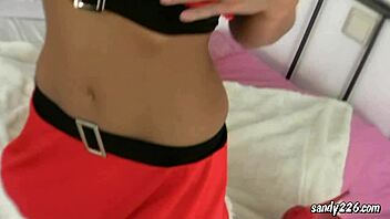 santa girl indulges in christmas masturbation