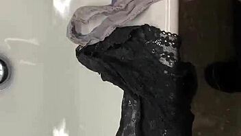 Raid the hot panties for a cumshot on customer