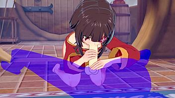 feeling passion in konosuba hentai as megumin gets hard sex and blowjob