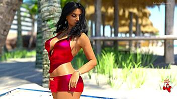 Anna's sensual journey continues in outdoor public display