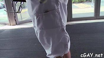 check out this sexy gay twink in hardcore action with monster cocks