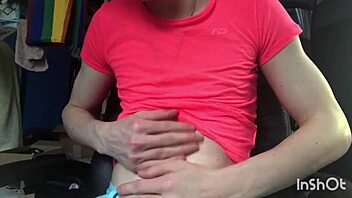 Solo gay twink Niko Springs teases with his big cock