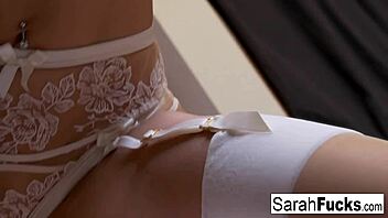 Hot Sarah Teases Her Wet Pussy—Can You Resist?