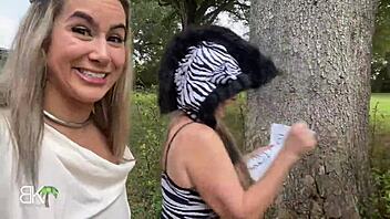 Amateur blowjob in a haunted corn maze