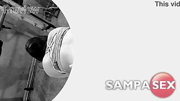 Hot bigass milf and girlfriend get pussy creampie during workout