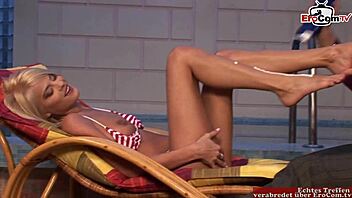 Why Does This Skinny Blonde Teen’s Feet Get All the Cum?