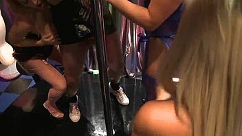 Brunette pornstars engage in wild group sex