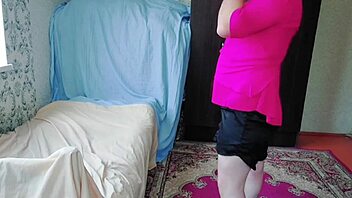 i dress as sissy crossdresser in pink shirt and mini skirt