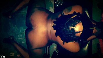 Chubby black woman gagged and hooded during deepthroat