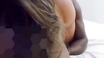 Yo, check my hotwife and lover kickin’ the cuckold outta the room with that big black cock!