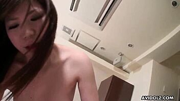 Nana Oshikiri's hairy Asian pussy gets pounded in hardcore sex