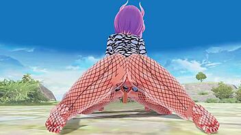 3D Hentai Big Ass Big Tits Fishnet Riding Handjob Creampie