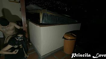 Hot Latina Lovers Bang Hard Outdoors Under Moonlight