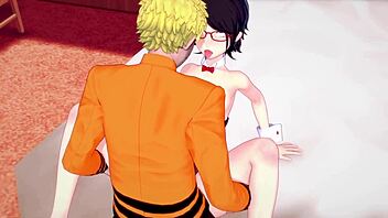 Naruto Shippuden Sarada Pleasures The 7th Hokage In Baruto's Room While He Is On A Mission