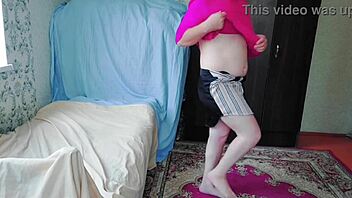 i dress as sissy crossdresser in pink shirt and mini skirt