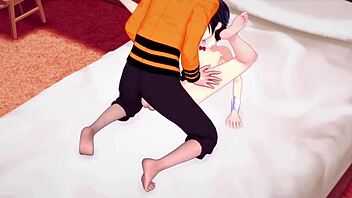 Naruto Shippuden Sarada Pleasures The 7th Hokage In Baruto's Room While He Is On A Mission