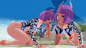 3D Hentai Big Ass Big Tits Fishnet Riding Handjob Creampie