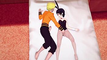 Naruto Shippuden Sarada Pleasures The 7th Hokage In Baruto's Room While He Is On A Mission