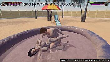 Ethan vs Mina in naked anal fight