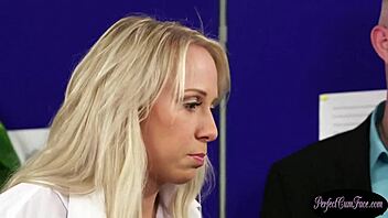 That sexy British blonde babe got jizzed all over her face