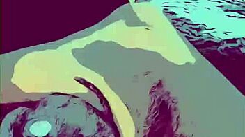 horny amateur masturbates to cumshot in homemade cartoon style