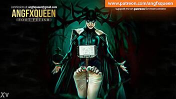 Hela Feet Porn Footjob With Tickling Toes In Femdom Domination BDSM Slave Session.