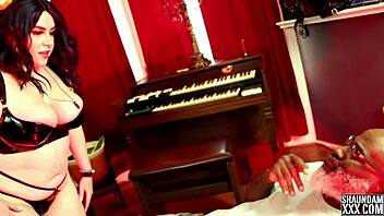 Milf succubus teases with cock sucking and ball licking.