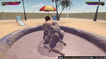 Ethan vs Mina in naked anal fight