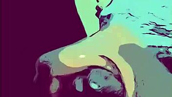 horny amateur masturbates to cumshot in homemade cartoon style