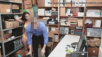 A teenage Latina gets caught shoplifting and performs oral sex on the security guard to avoid getting in trouble