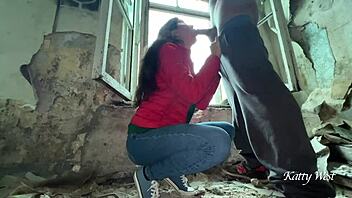 He fucked his girlfriend hard in a creepy abandoned house.