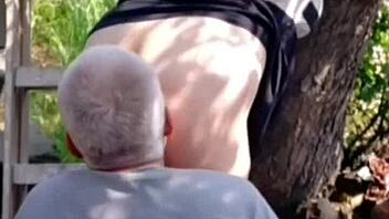 wife gets ass licked outdoors in femdom muff diving