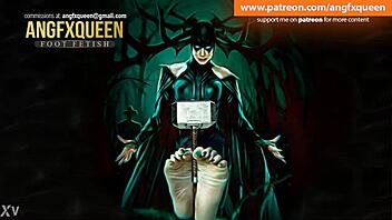 Hela Feet Porn Footjob With Tickling Toes In Femdom Domination BDSM Slave Session.