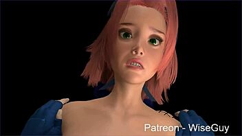 Sakura and Hinata's futa sandwich adventure in multiple POV angles.