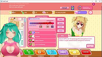 Cute Anime Girl Plays Game